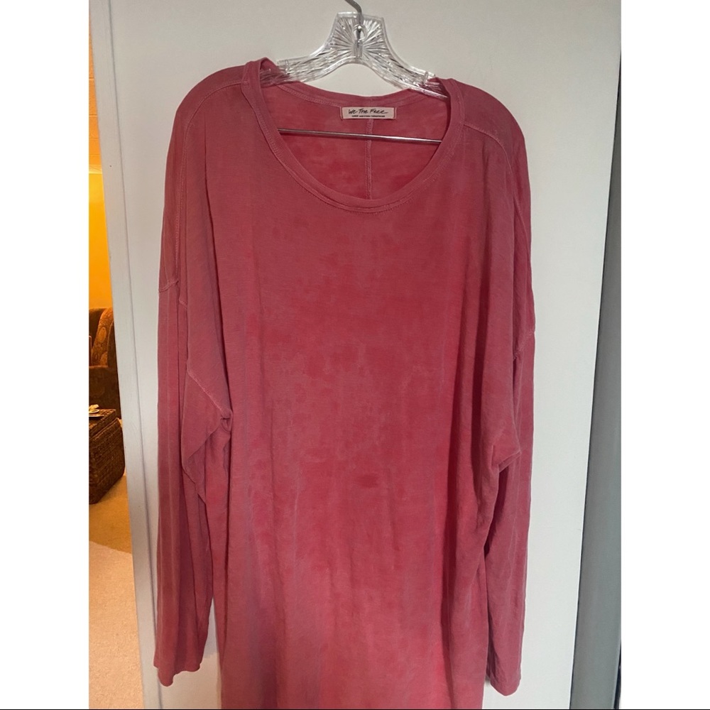 Free people distressed long sleeve tunic
